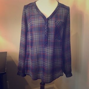Plaid blouse - size medium